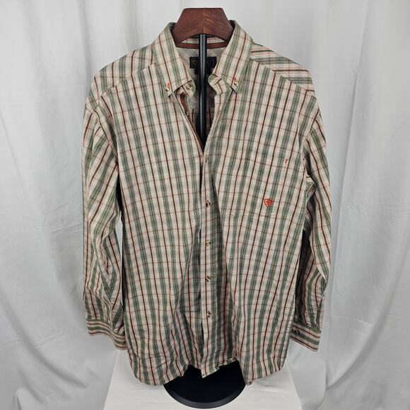 Ariat Plaid Button Up Shirt M Mesh Lined Western NWOT - Picture 1 of 5